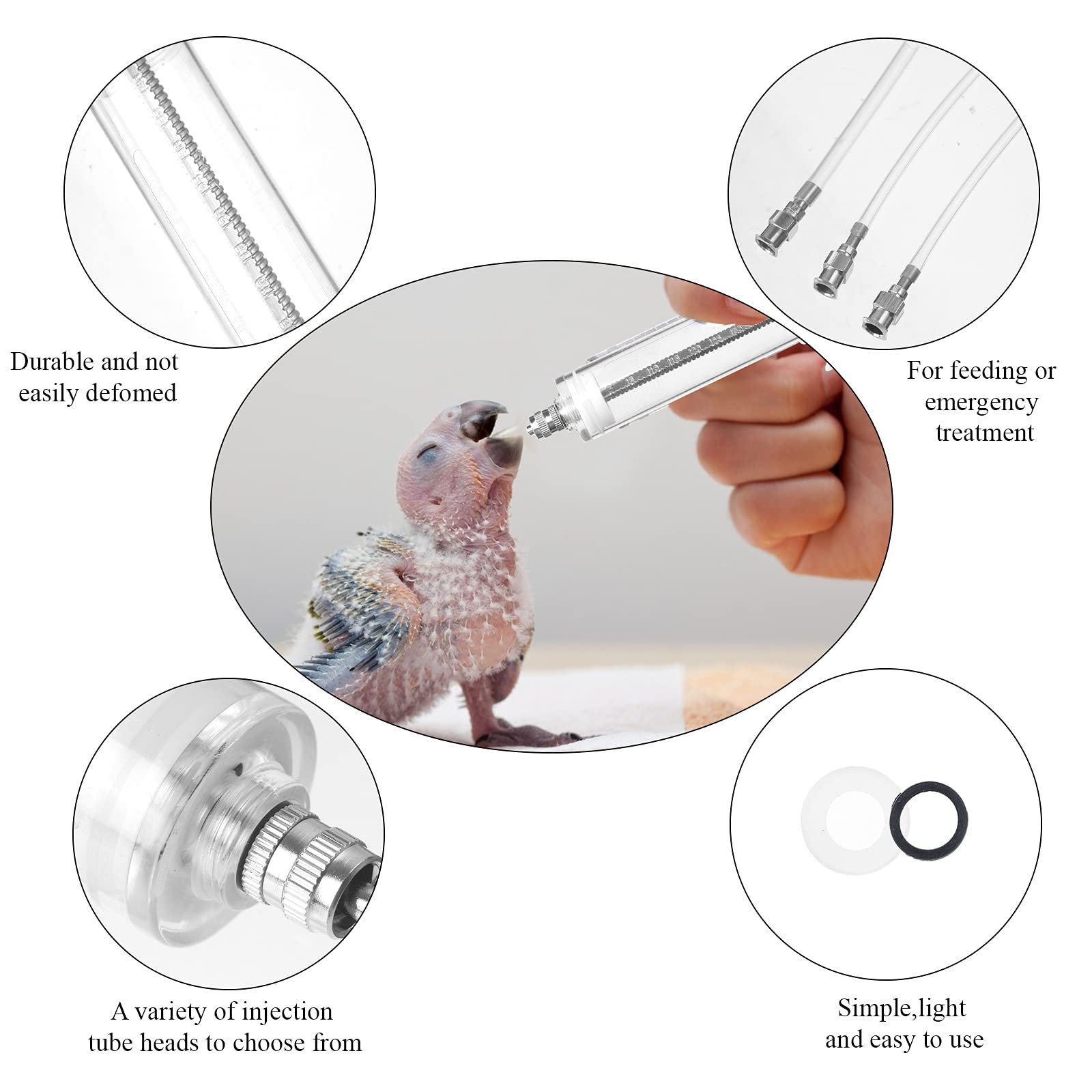 Jeringa OBANGONG de 10 ml para aves, ideal para dosis pequeñas