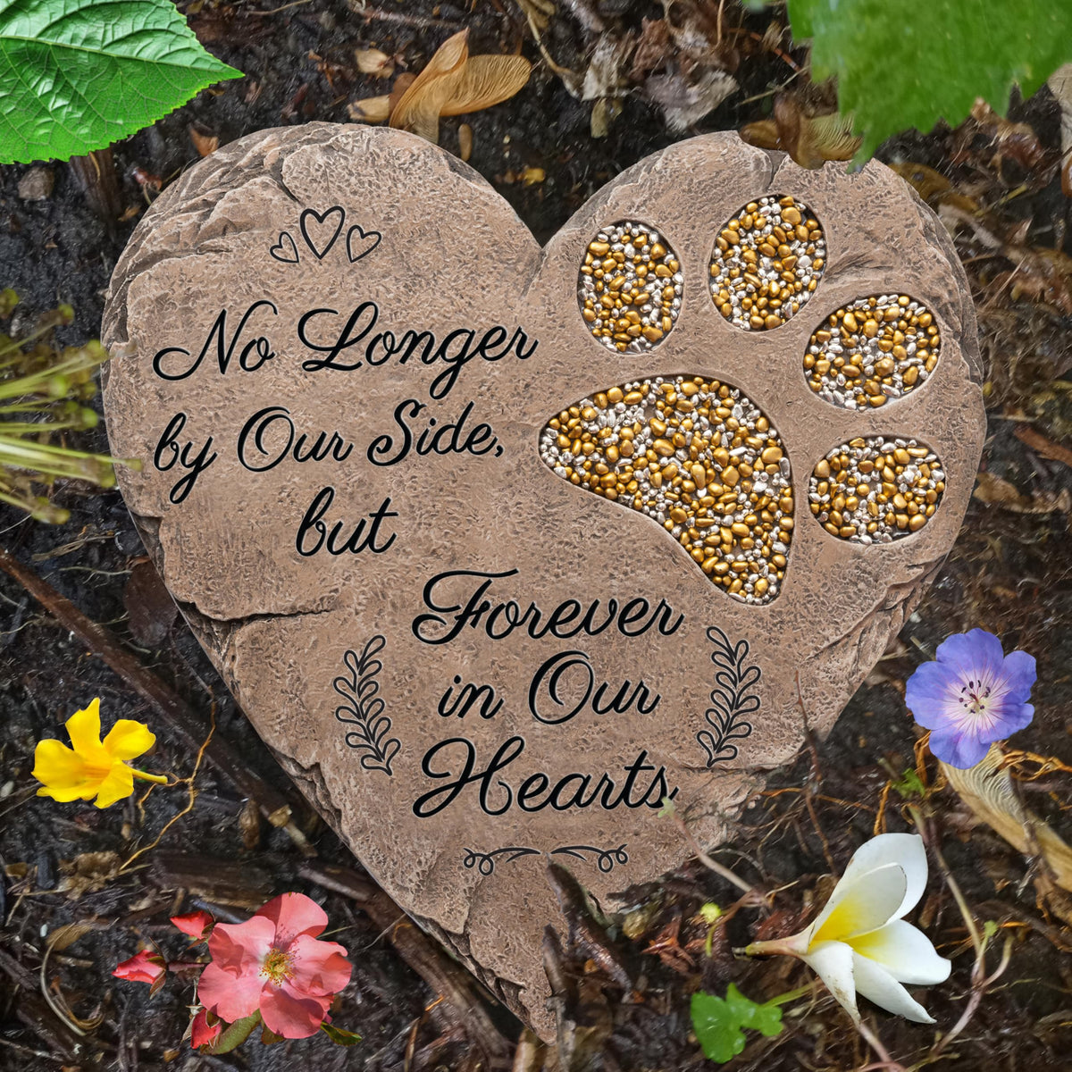 OBSI memorial perro corazon-piedra: recuerdo duradero para jardín
