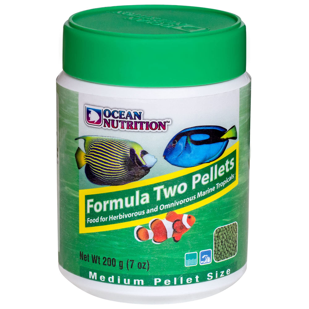 Ocean Nutrition Fórmula Dos Pellets promueven colores vivos en peces tropicales.