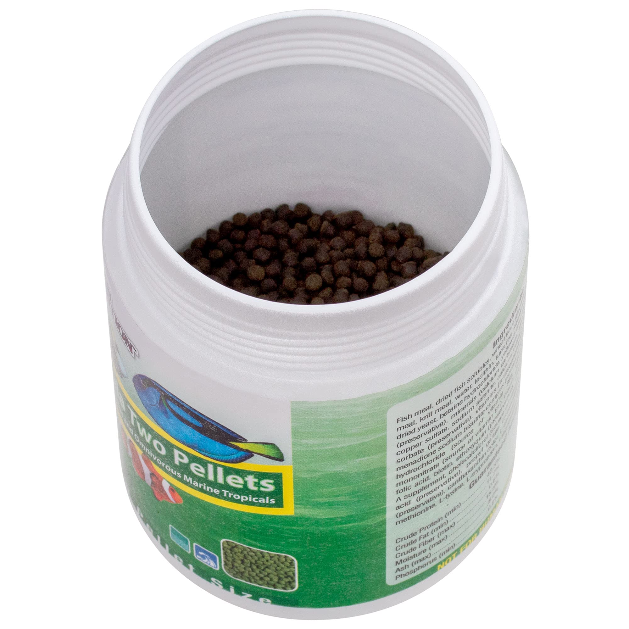 Porción media de Ocean Nutrition Fórmula Dos para especies herbívoras y omnívoras.