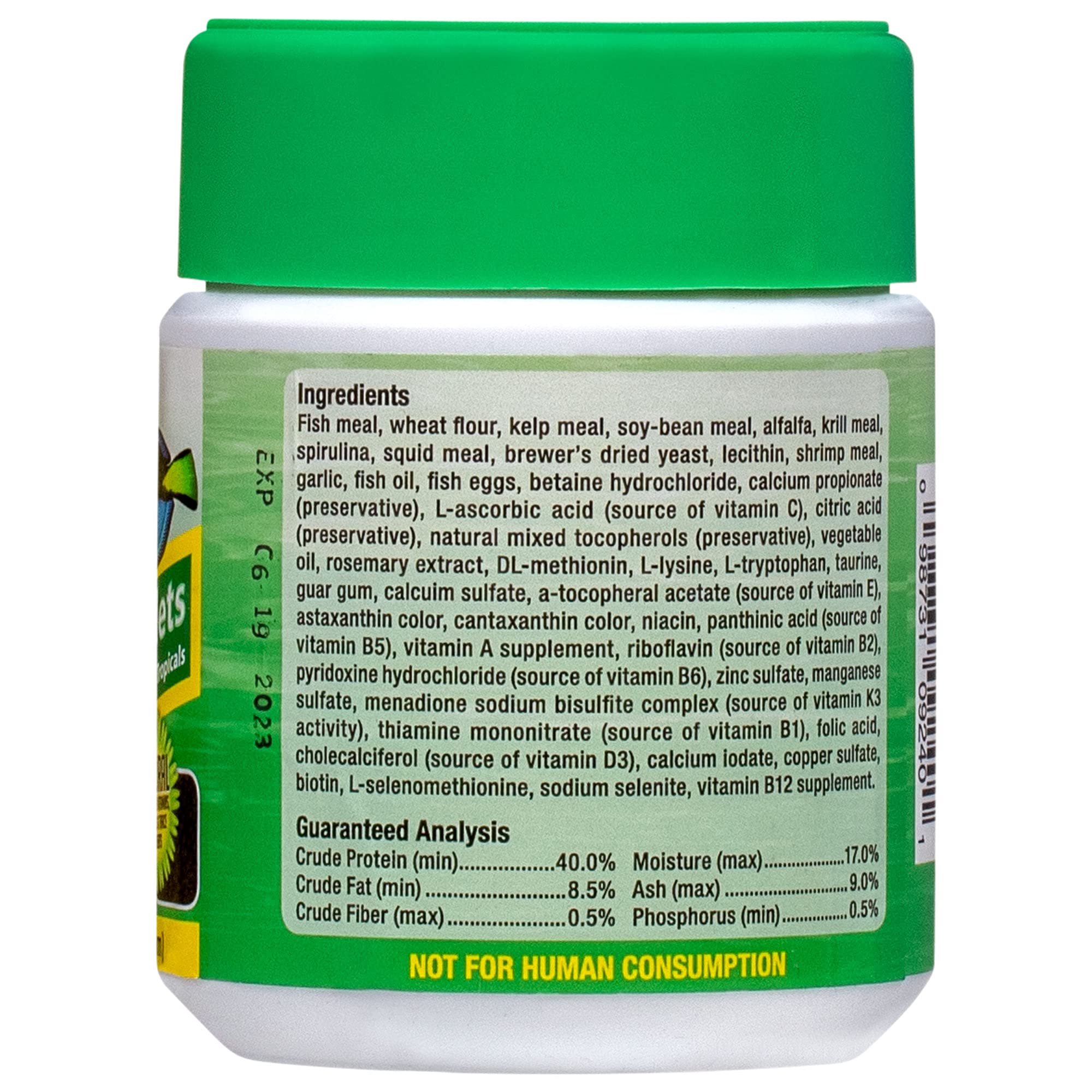 Ocean Nutrition Fórmula Dos, pastillas en taza muestran color y nutrición.