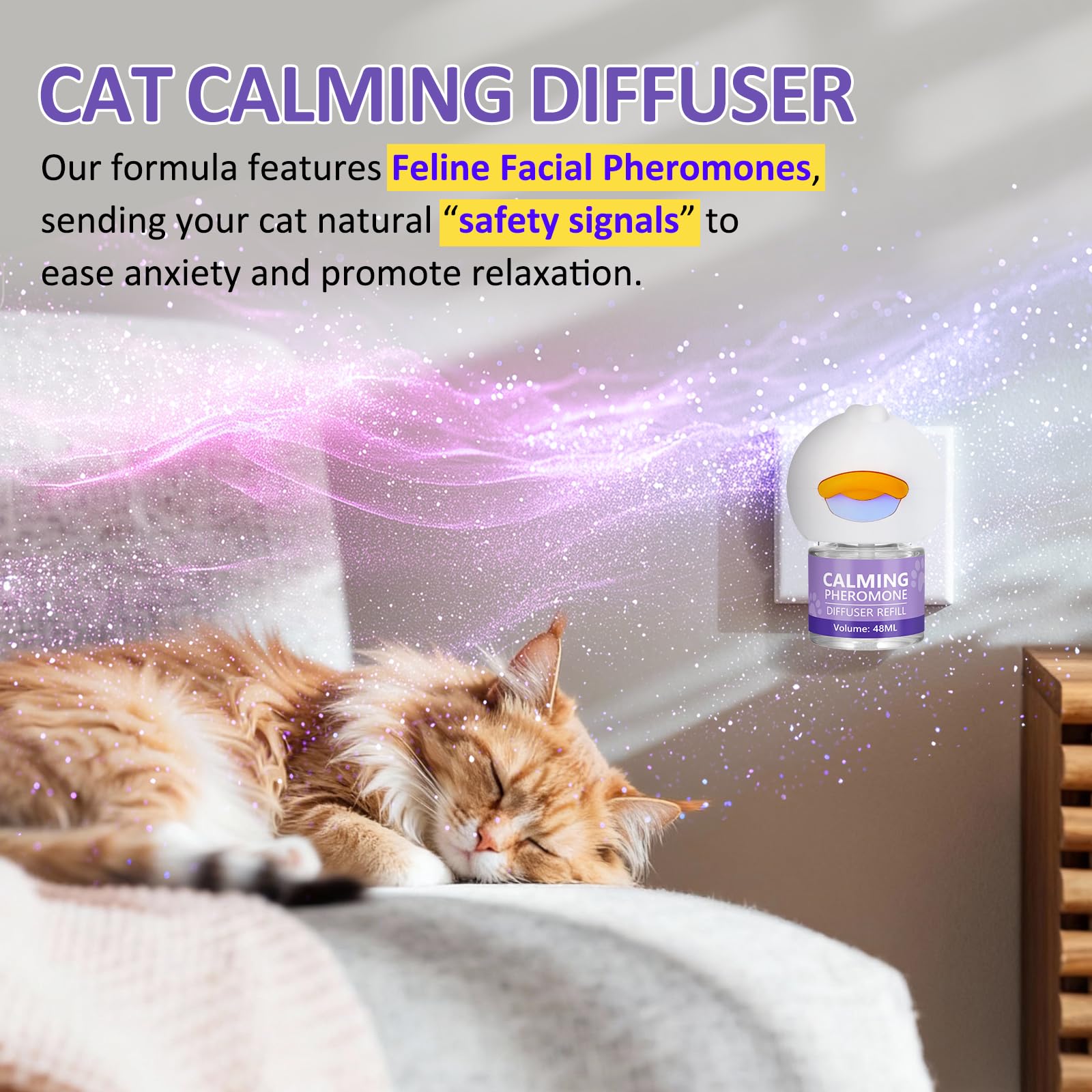 OcePor difusor calma-gatos con feromonas para relajación prolongada.