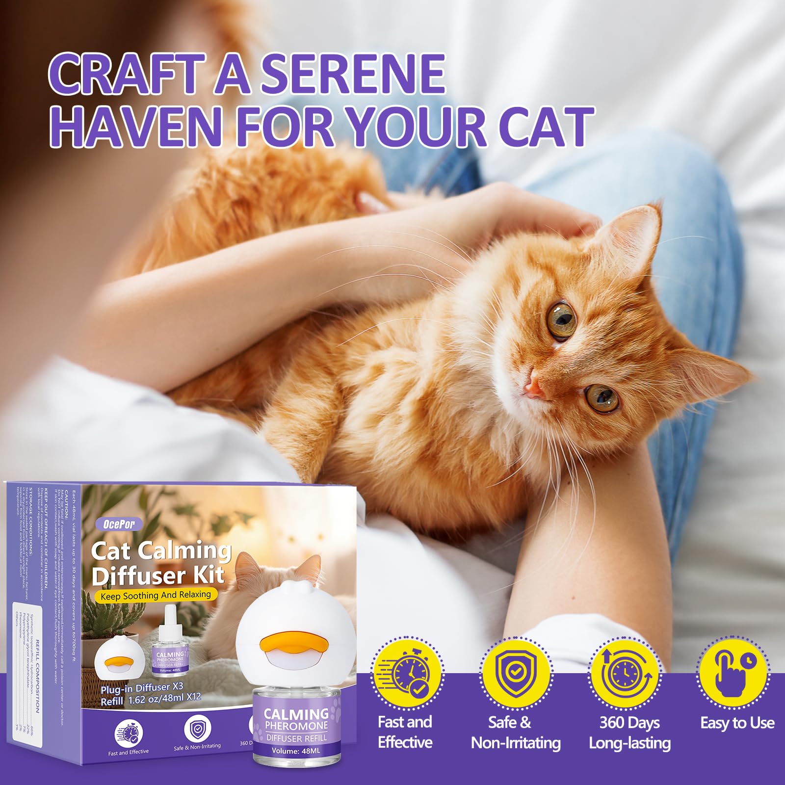 OcePor difusor calma-gatos para habitación favorita del felino.