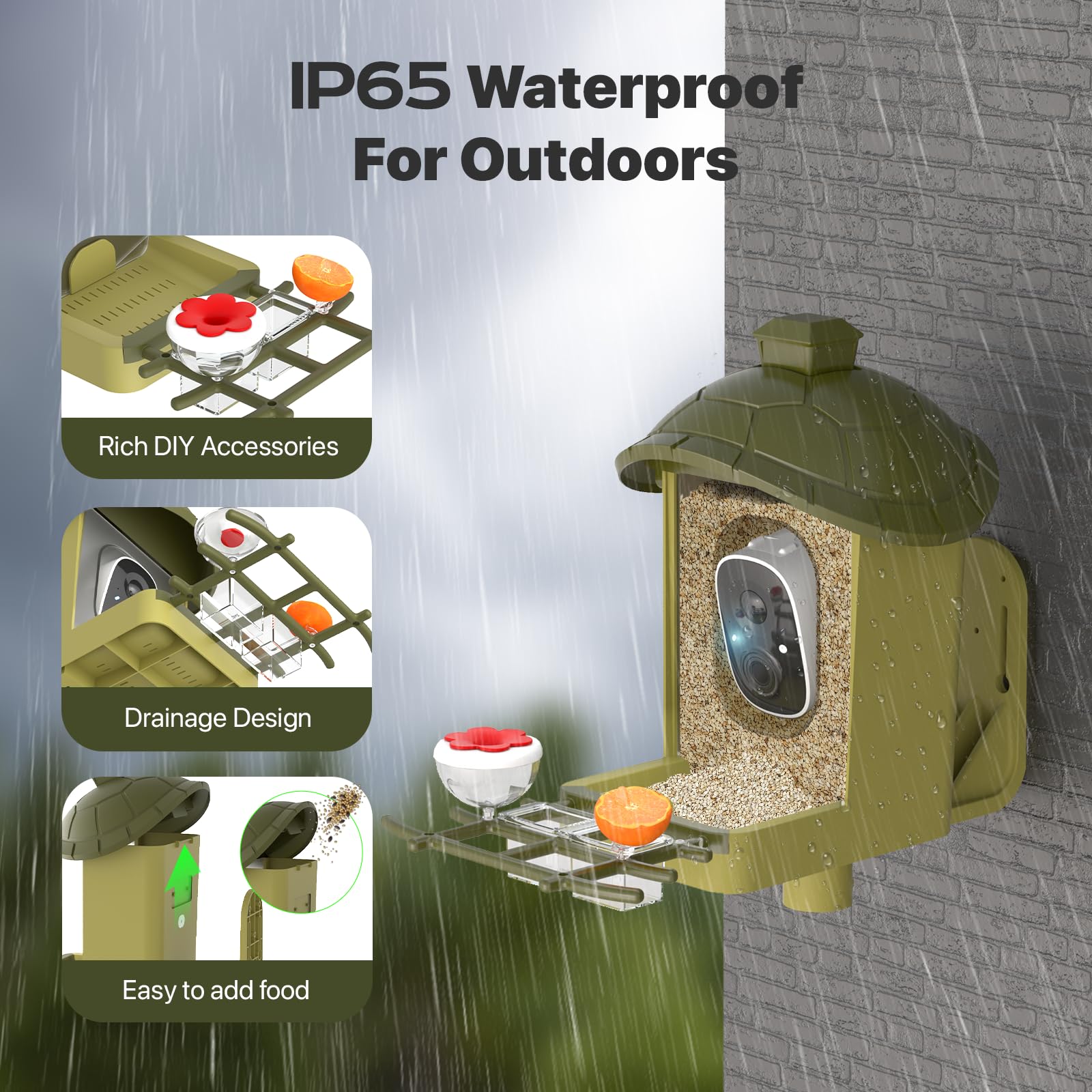 oddkont diseno resistente IP65 para aves ante climas extremos.