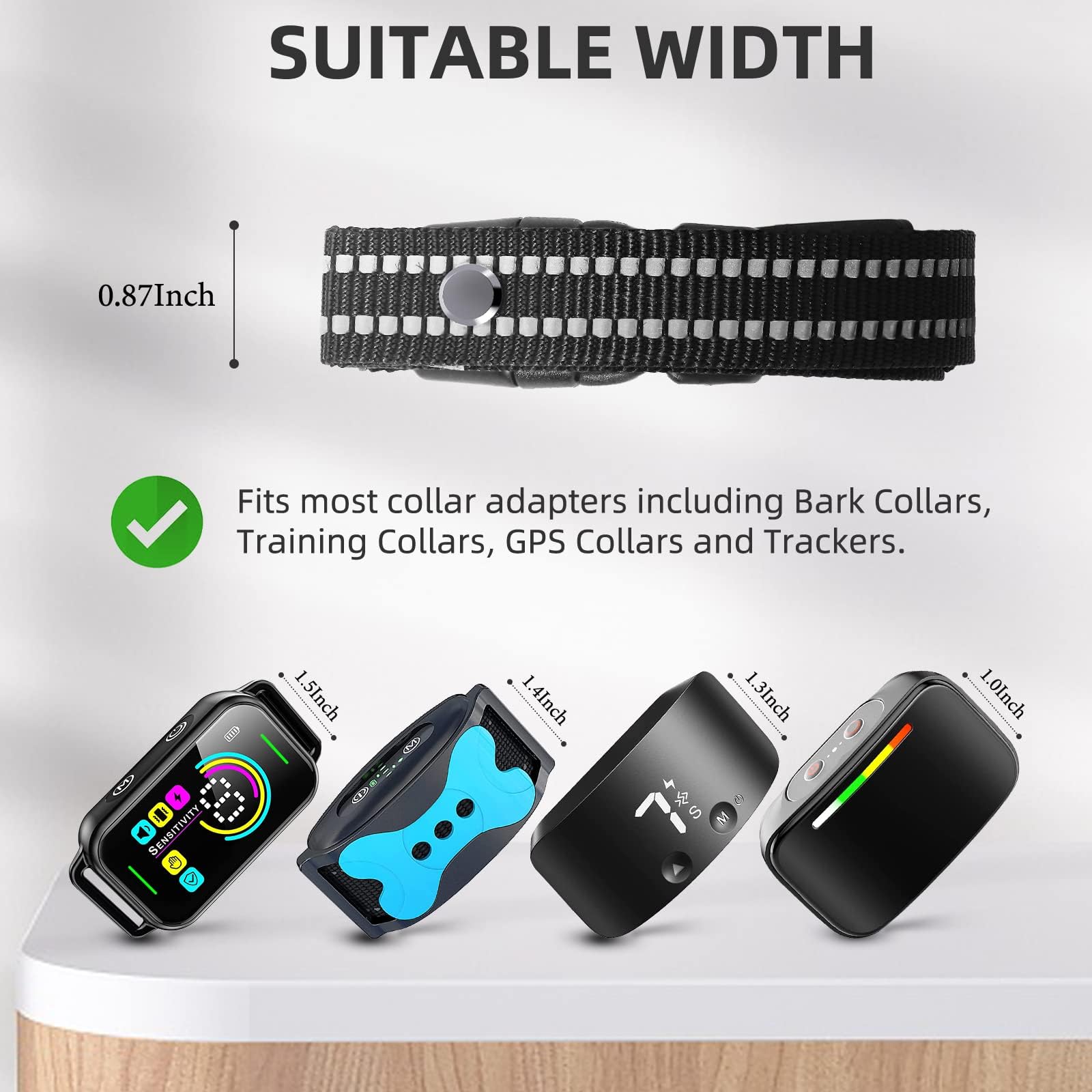 Odokele banda reflectante collar nylon negro, opción segura para paseos nocturnos