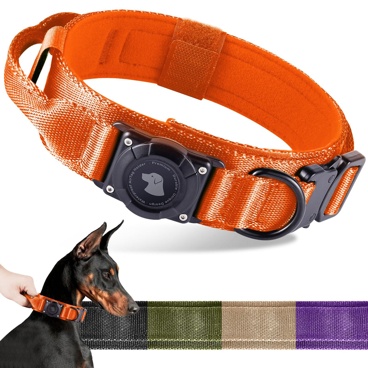 Collar Odokele con AirTag y protección impermeable para paseos bajo lluvia
