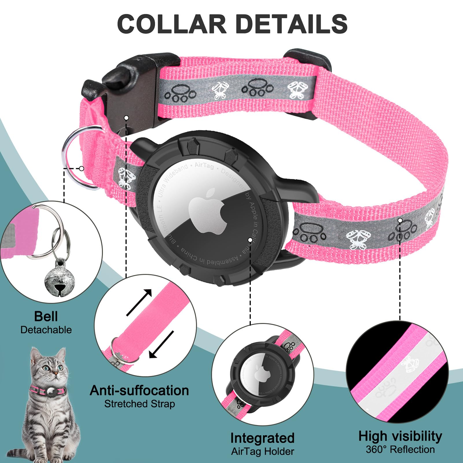 Odokele collar con campana desmontable para detectar movimientos.