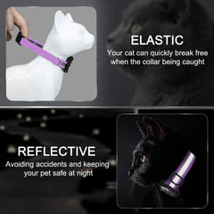 Odokele collar elastico reflectivo, ofrece seguridad al gato con tiras reflectivas.