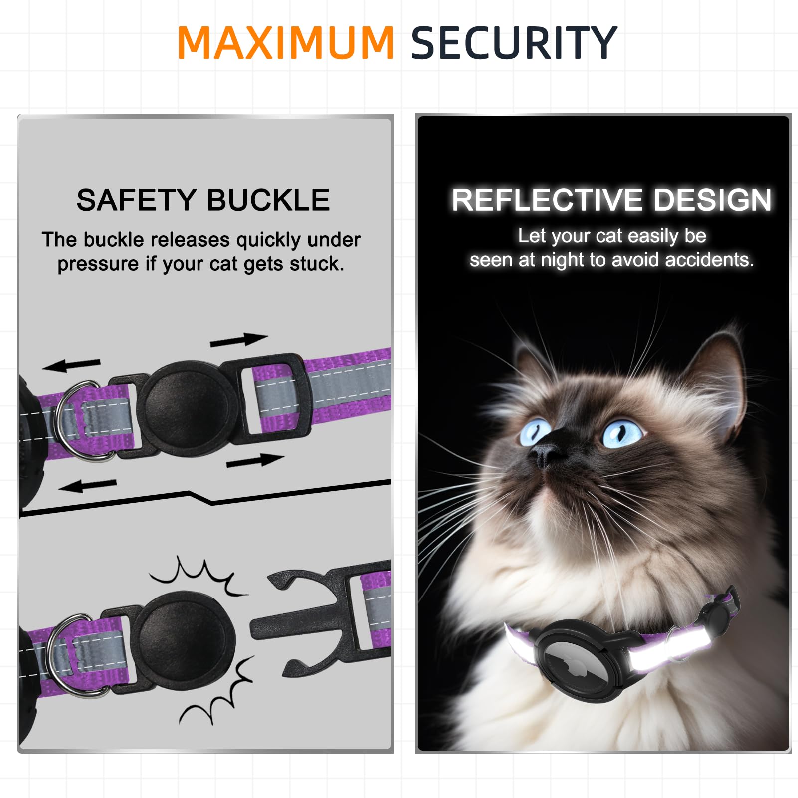 Odokele collar con hebilla de liberación rápida para emergencias.