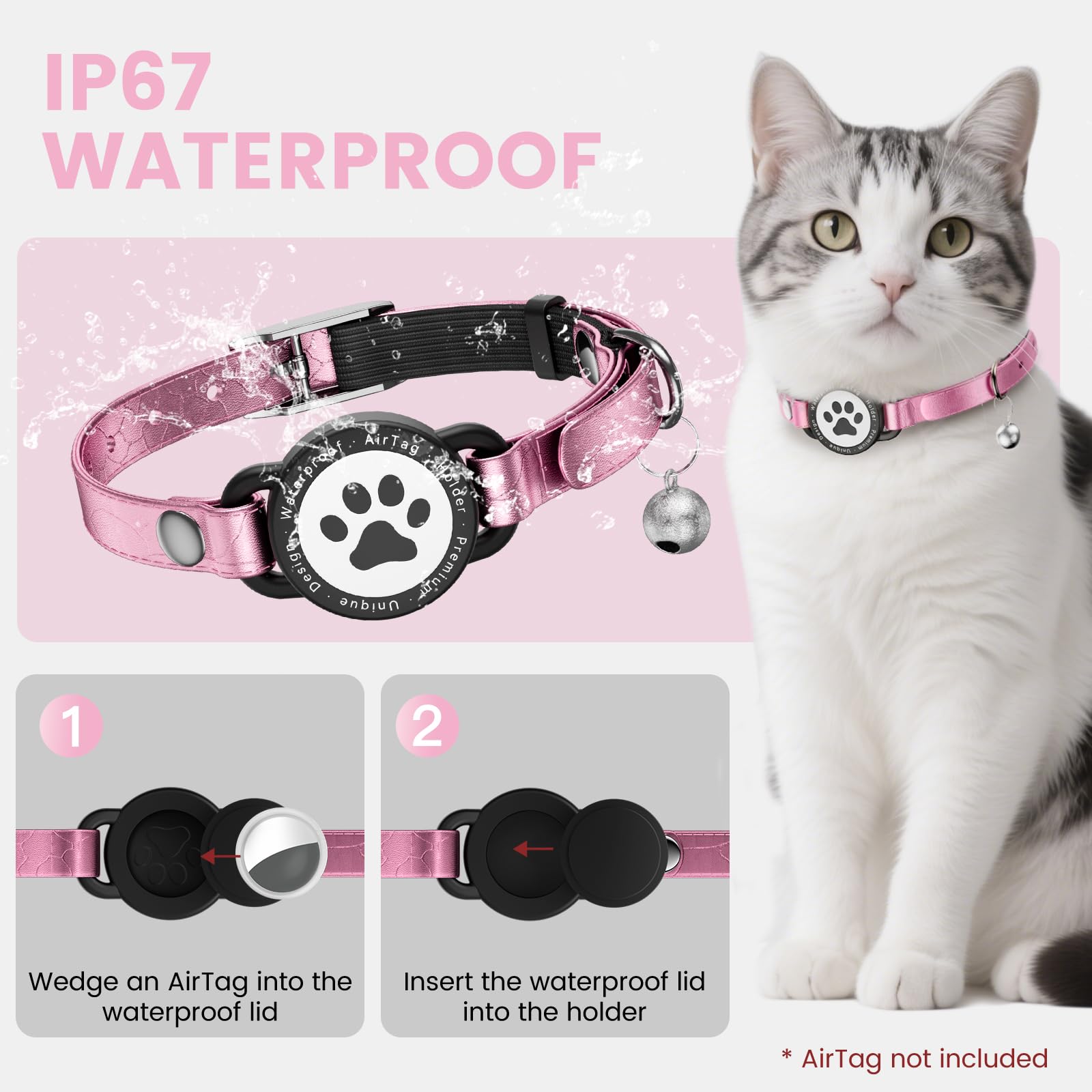 Odokele collar localizador ajuste múltiple, se adapta a gatitos y gatos.