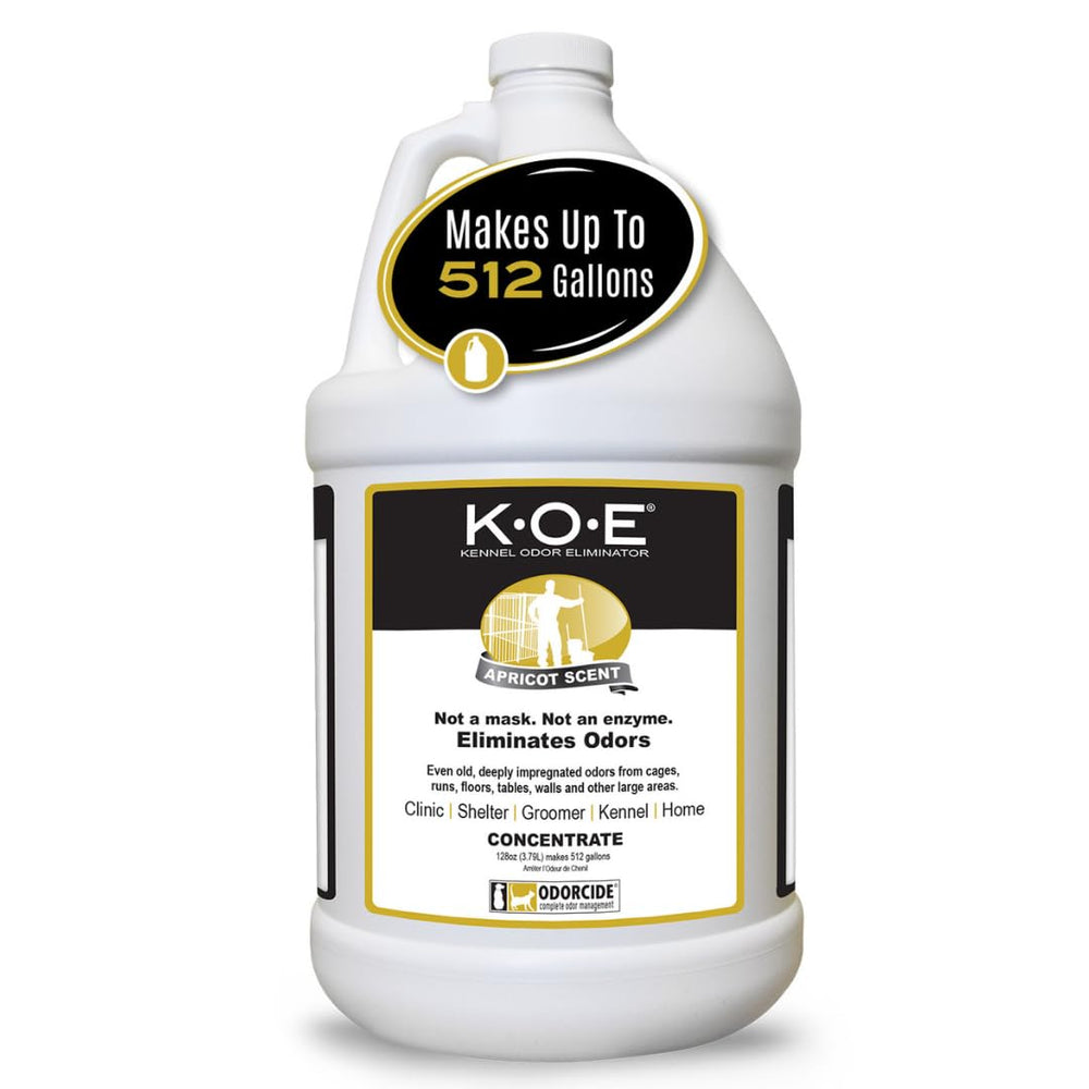 Odorcide K.O.E. durazno, botella de 128 oz, listo para grandes áreas.