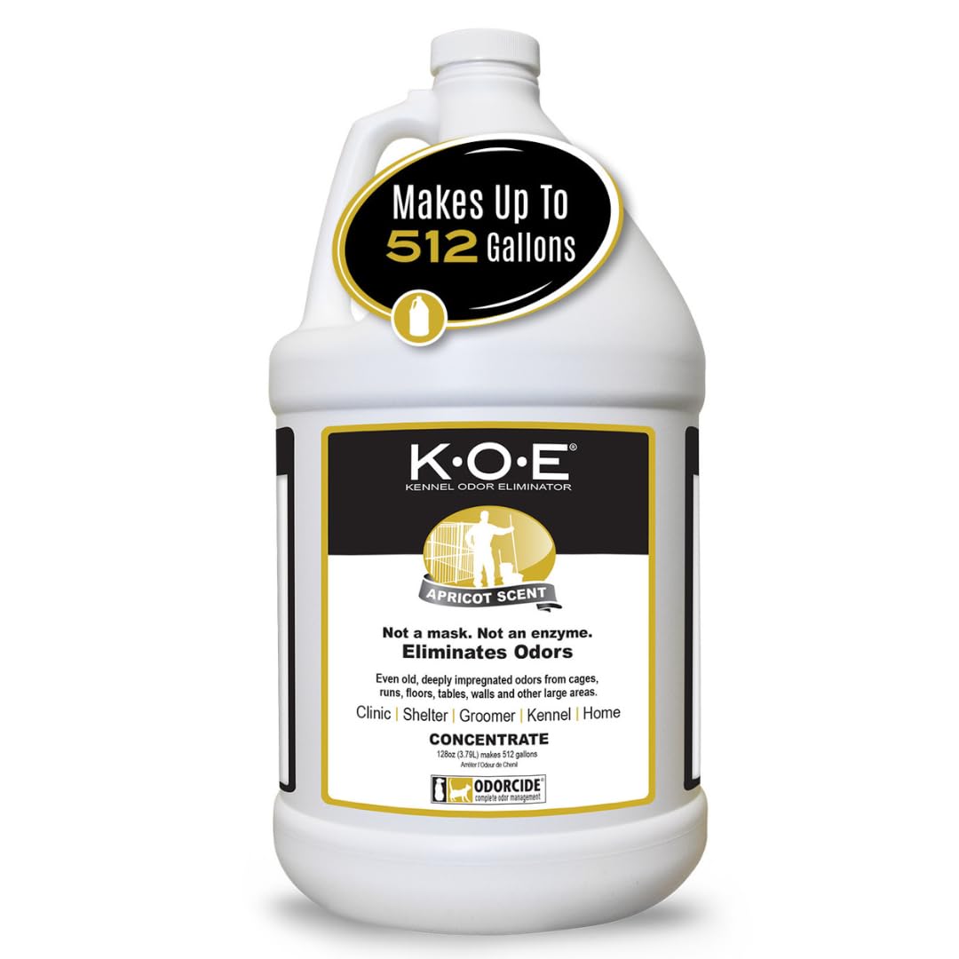 Odorcide K.O.E. durazno, botella de 128 oz, listo para grandes áreas.