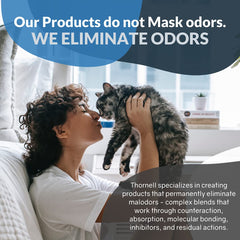 Uso en areneros, cajas de arena y superficies con Odorcide Thornell Cat Odor-Off.