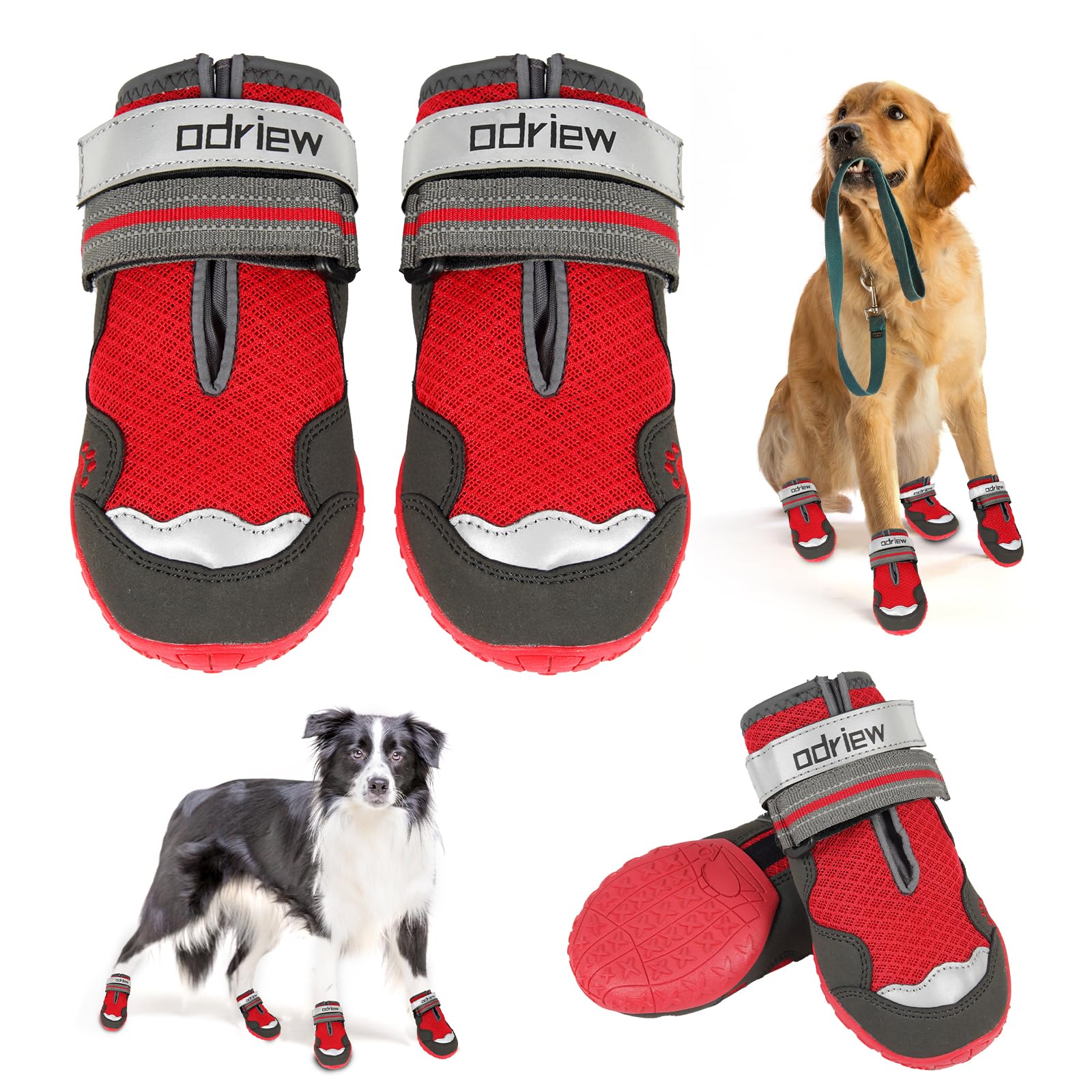 ODRIEW botas para perros con malla transpirable para paseos cómodos en verano