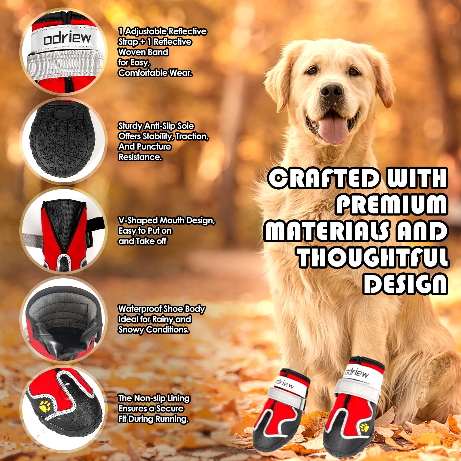 ODRIEW protector de patas para nieve y lluvia, ideal para exteriores