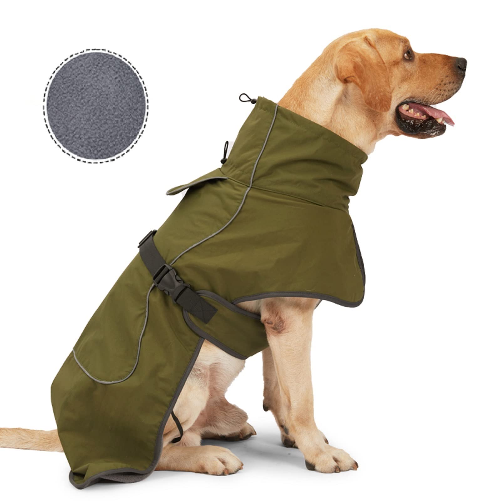 ODSSDAPU chaqueta impermeable para perro verde con uso exterior y protección contra lluvia.