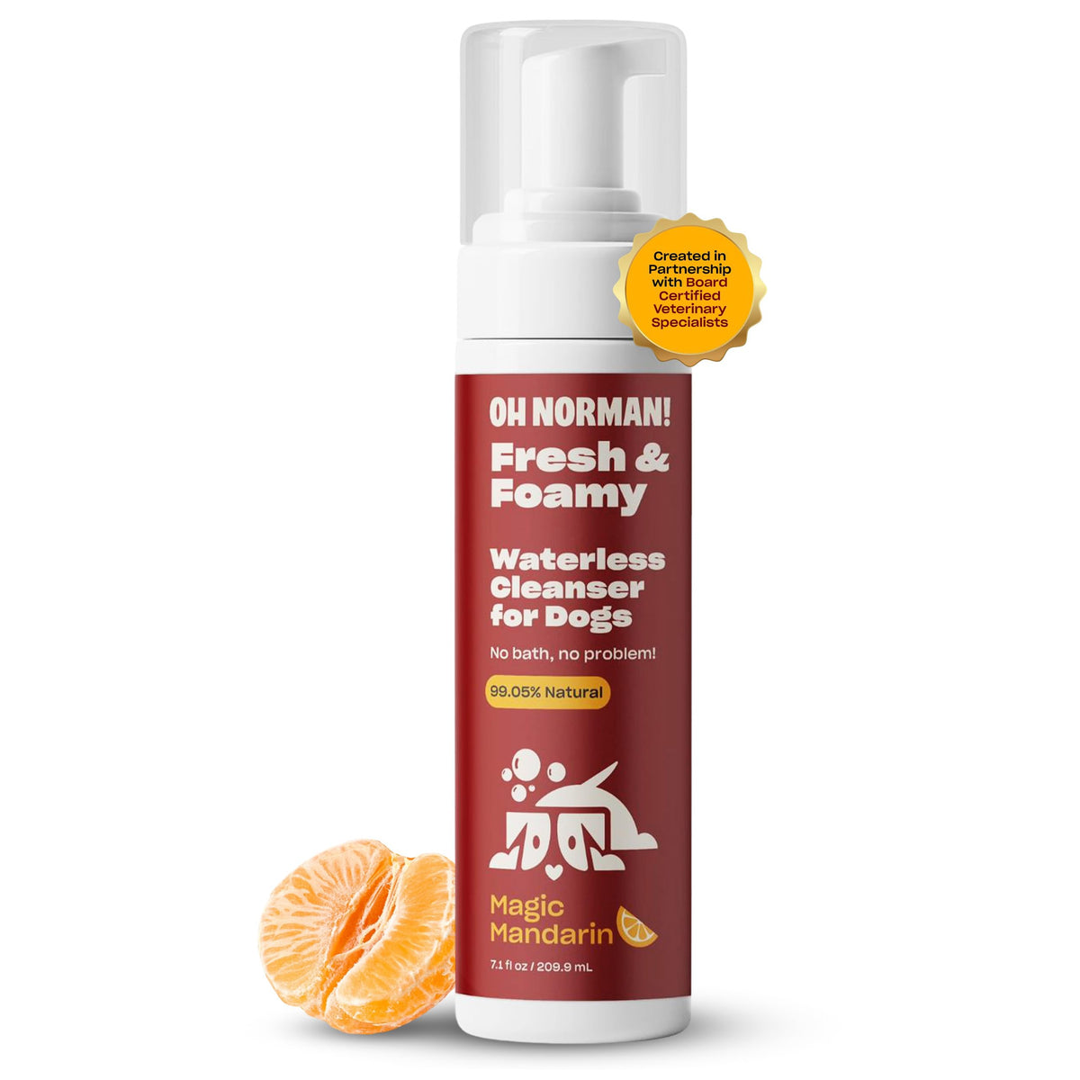 OH NORMAN! champú en seco mandarina mágica, refresca el pelaje sin baño.