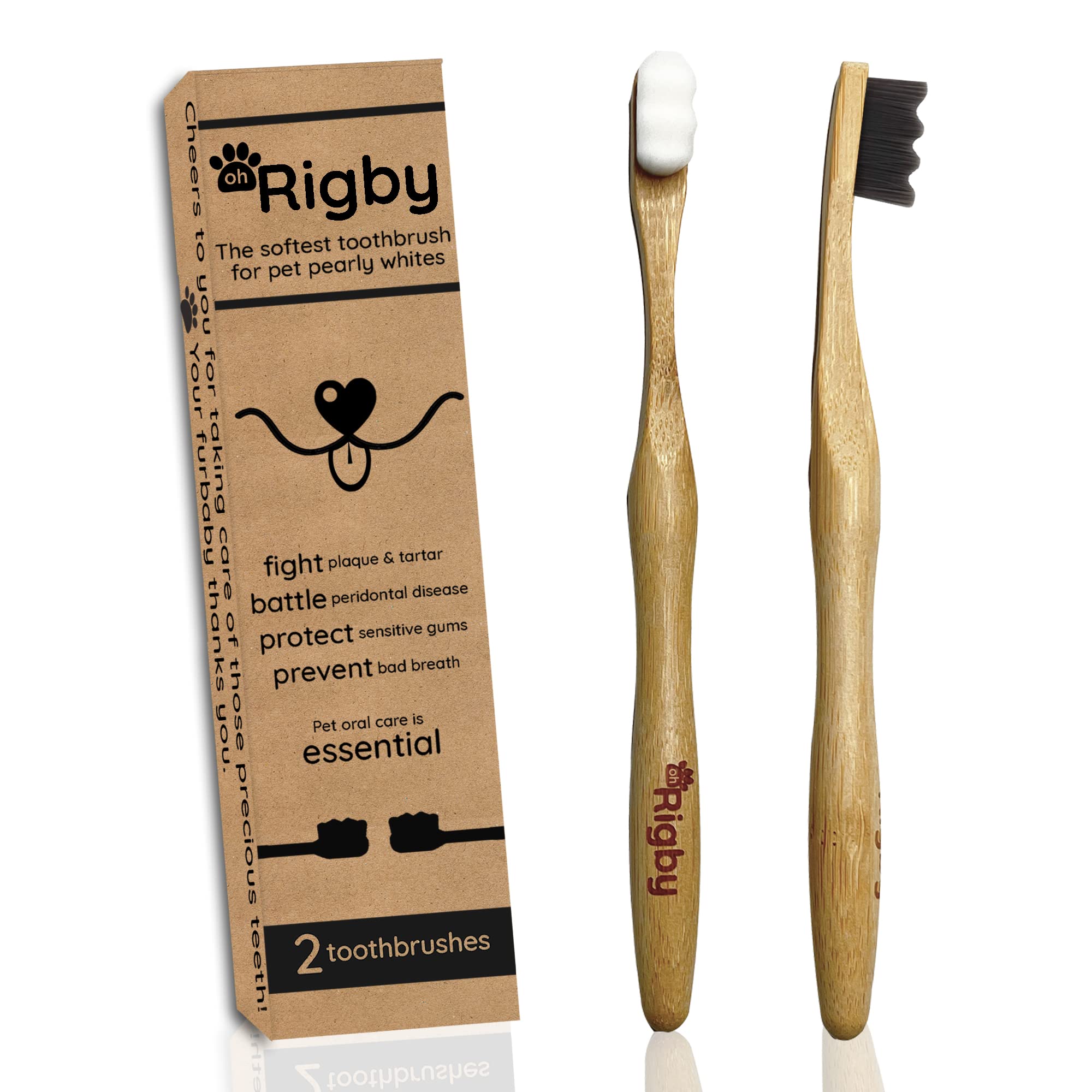 OH RIGBY cepillo dientes perro: limpieza suave para dientes sensibles de tu mascota.