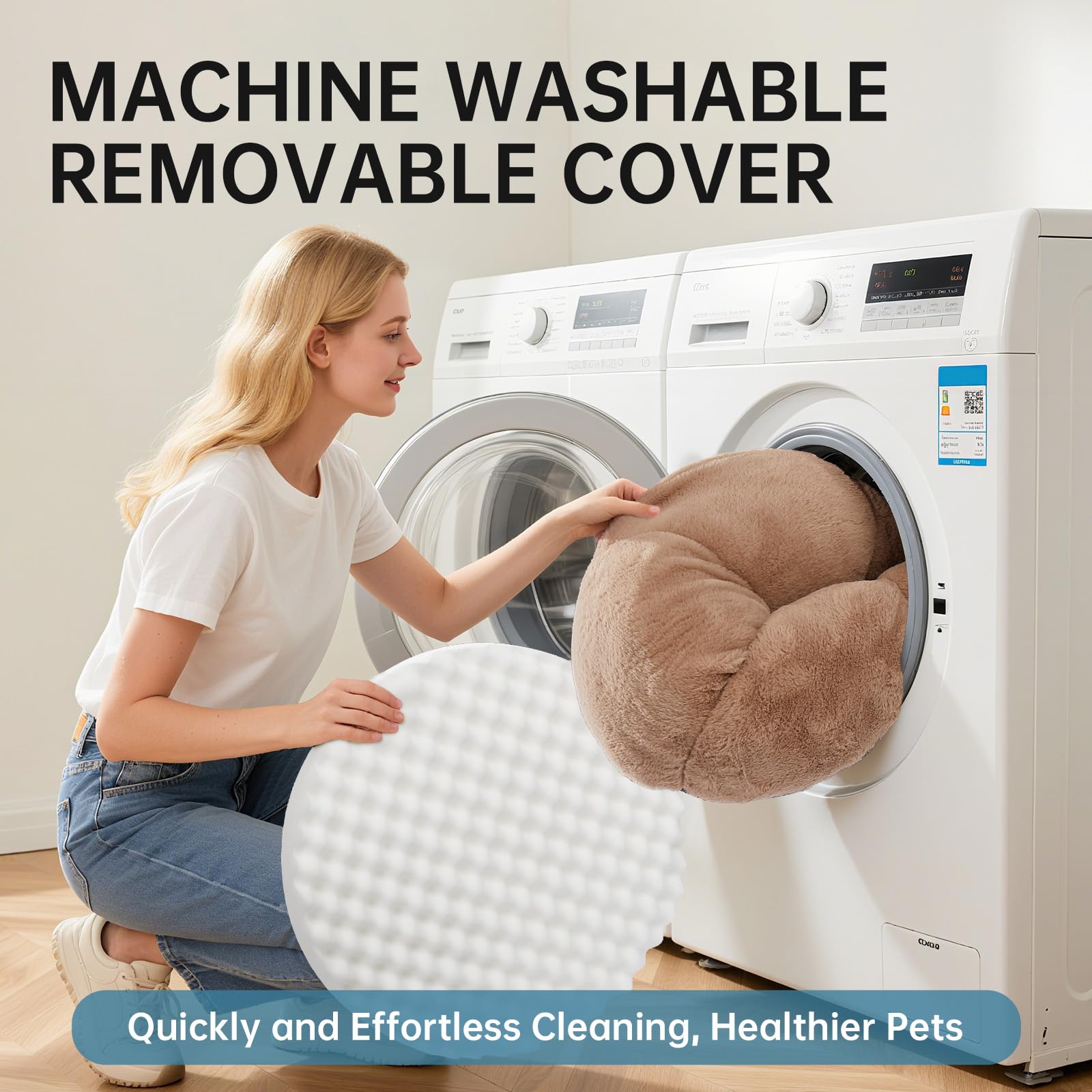 OhGeni cama dona espuma alta densidad 25D ofrece soporte camel