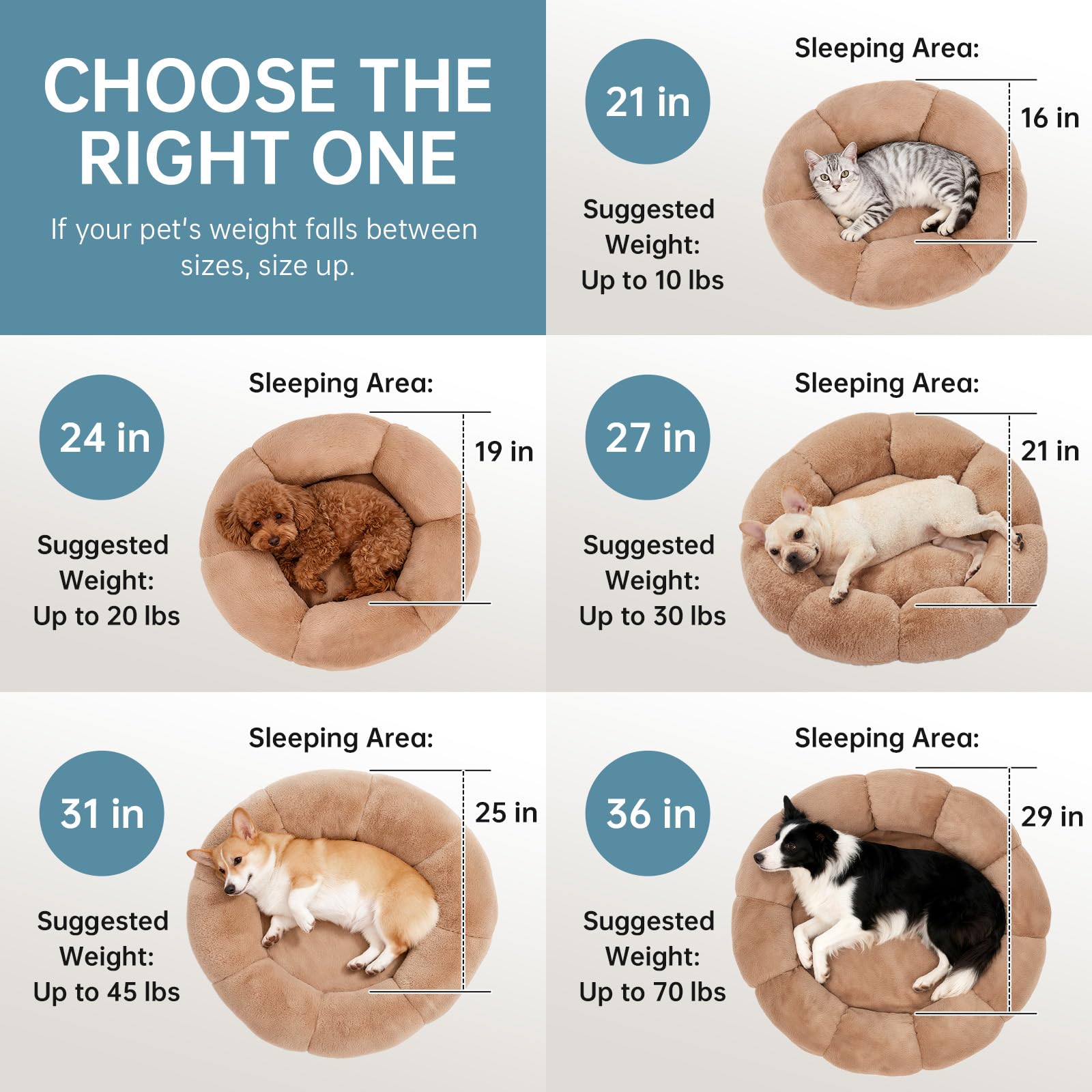 OhGeni Cama Donut duradera para uso diario de mascotas.
