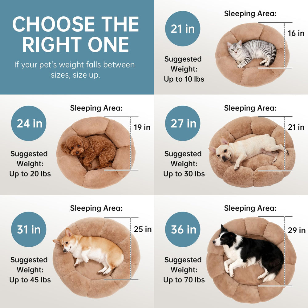 OhGeni Cama Donut duradera para uso diario de mascotas.