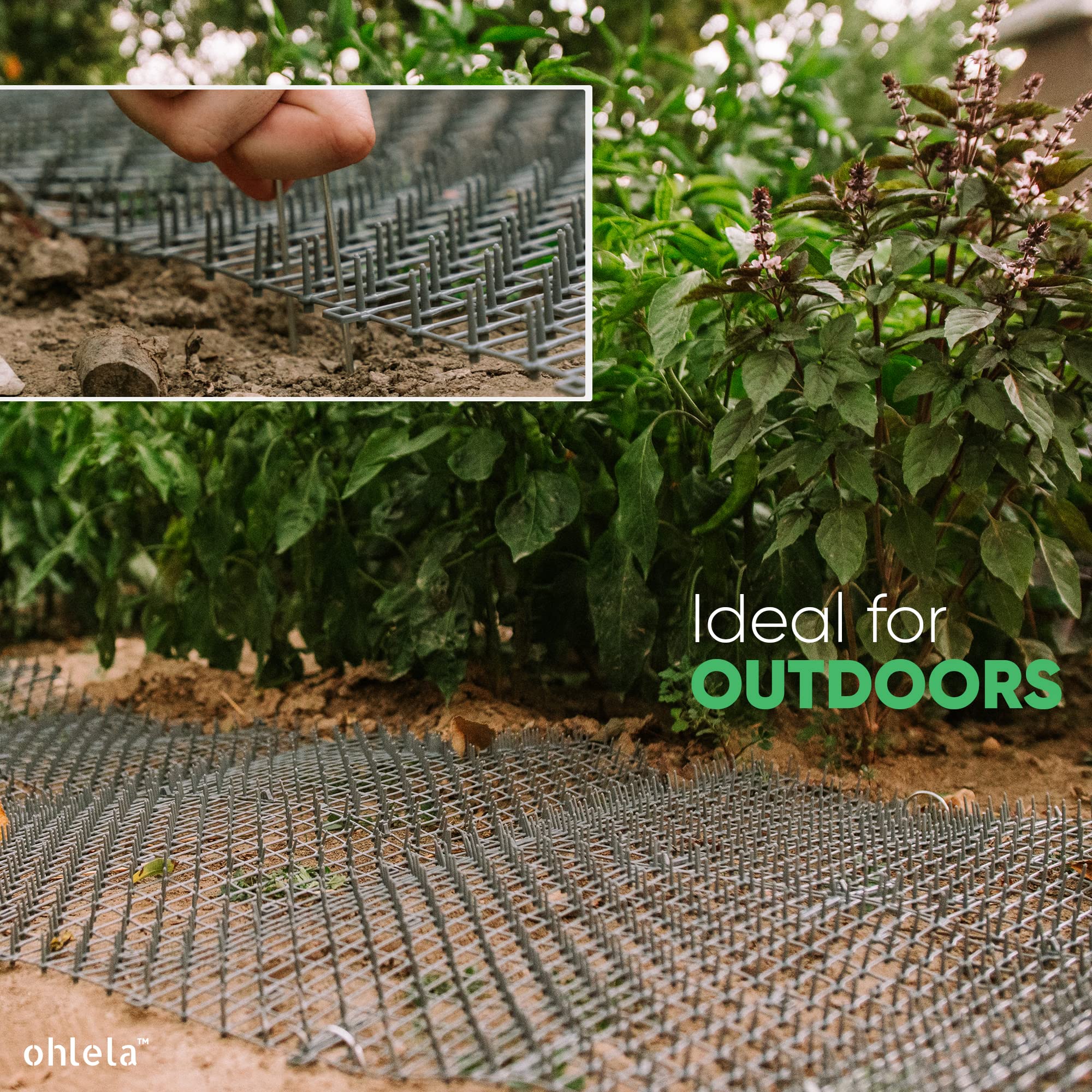 Ohlela uso flexible para terrazas y jardines se adapta a postes y barandas