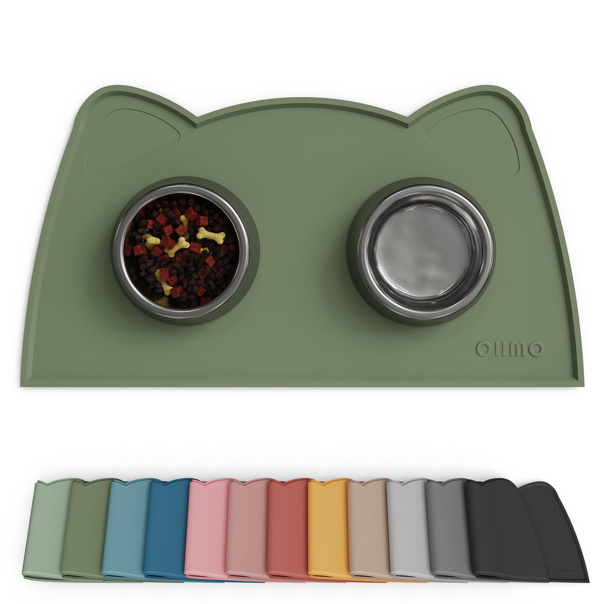 OHMO alfombrilla de comida para gato en silicona, antideslizante y fácil de limpiar.