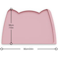 Alfombrilla OHMO rosa con bordes altos para evitar derrames y facilitar limpieza.