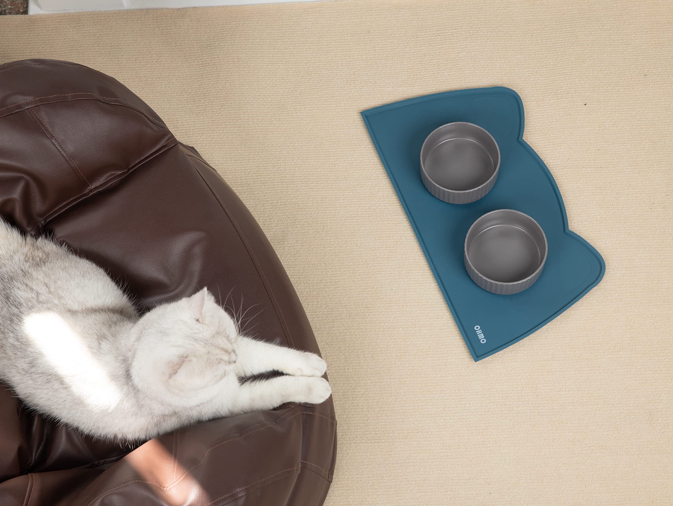 OHMO alfombrilla para mascotas azul verdoso ideal para gatos y perros