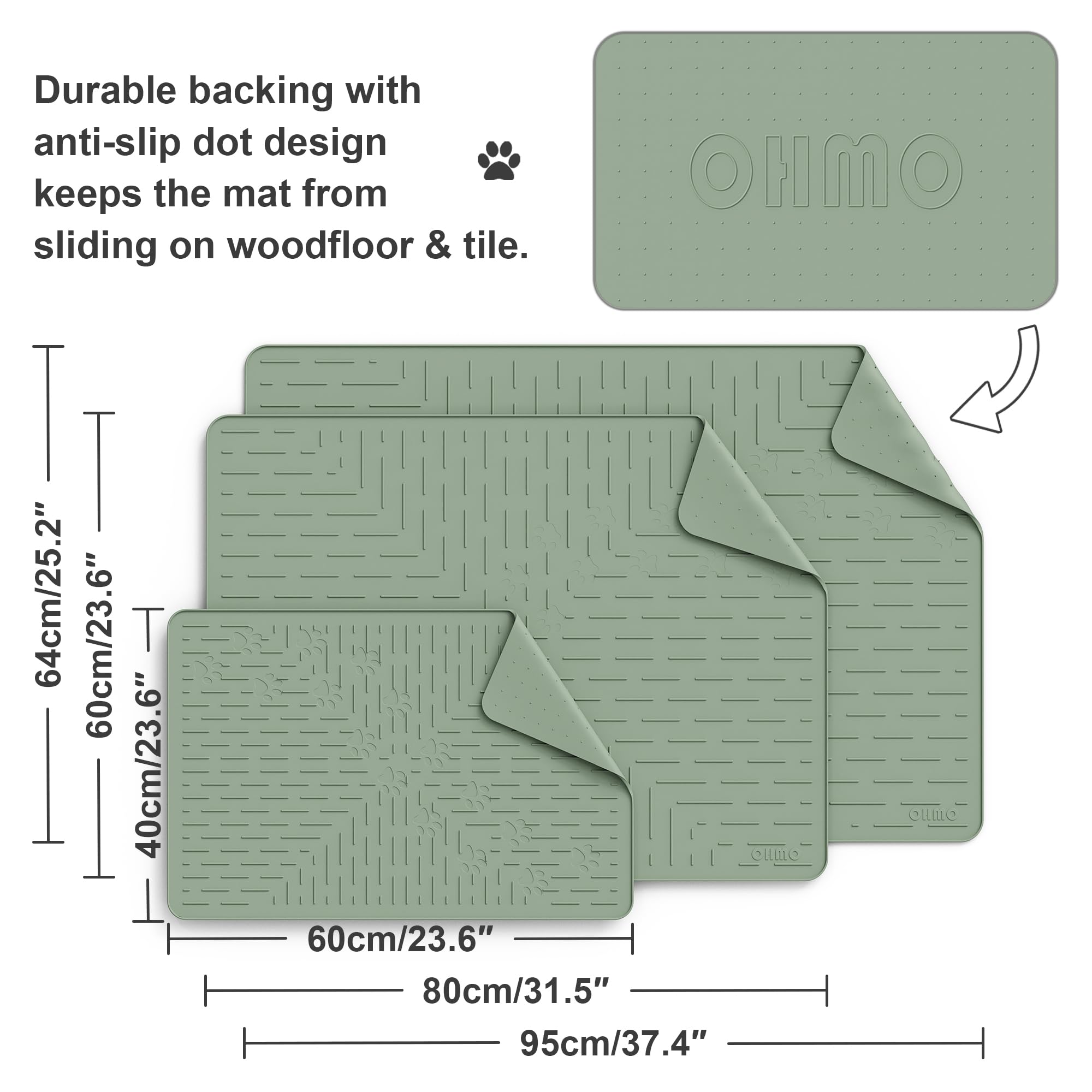 OHMO alfombrilla multiusos, ideal como tapete para comida de mascotas.