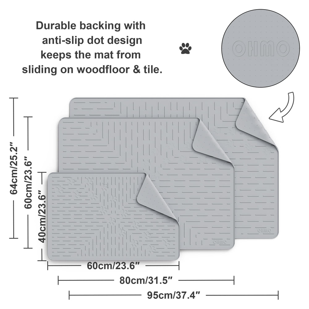 OHMO alfombrilla para arena de gato, material de silicona suave y duradera.