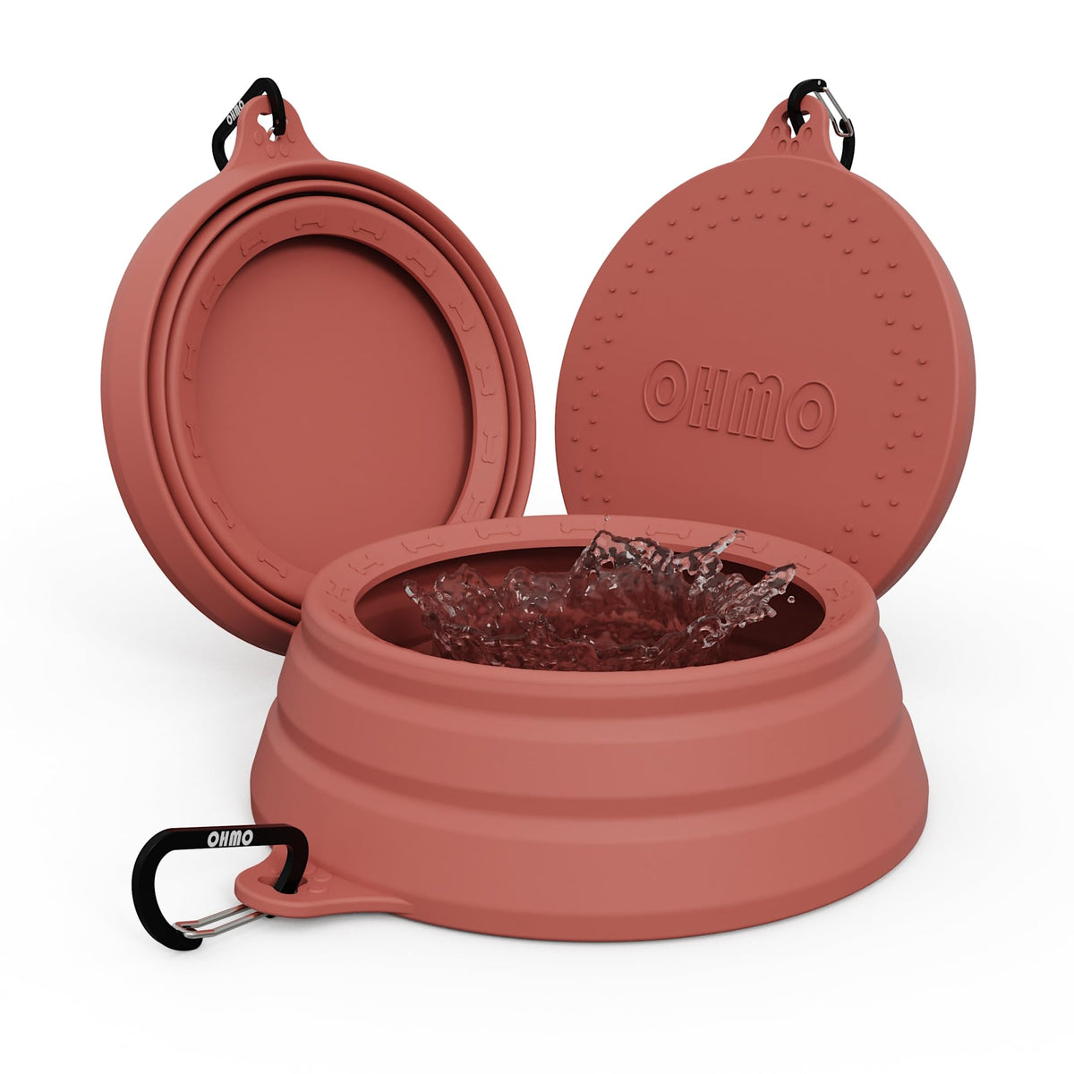 OHMO cuenco desplegable para perros, diseño anti salpicaduras para coche.