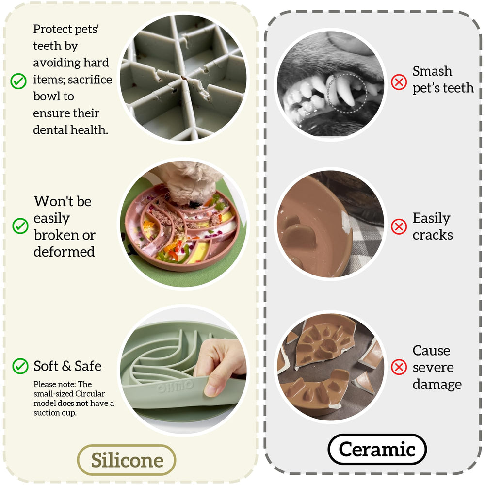 OHMO comedero de silicona ecológica, material duradero y seguro.