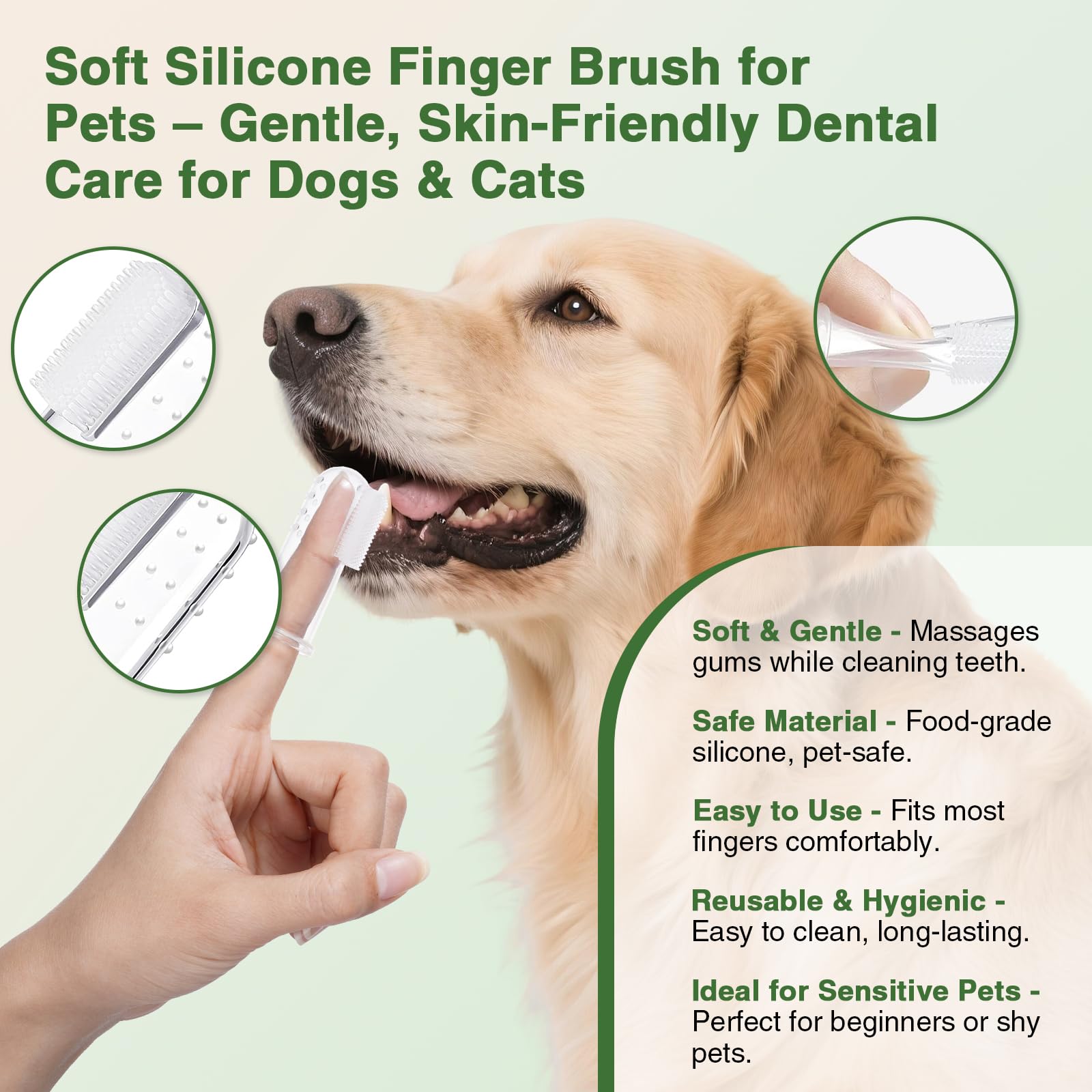 Cepillado eficaz de dientes en perros con Oivolii para una limpieza completa.