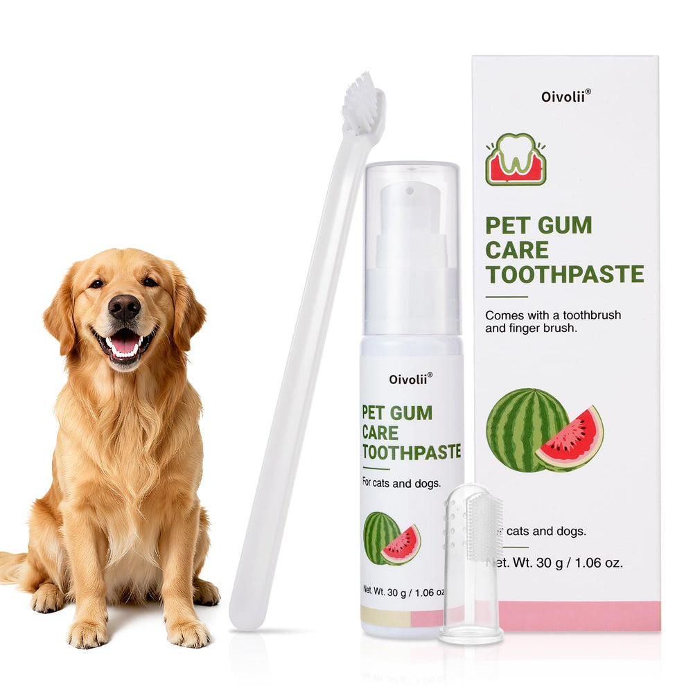 Pasta dental Oivolii para perros con sabor a sandía facilita el cepillado diario.