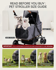 OJCME Carrito interior amplio para perros, hasta 60 kg, viajes prácticos.