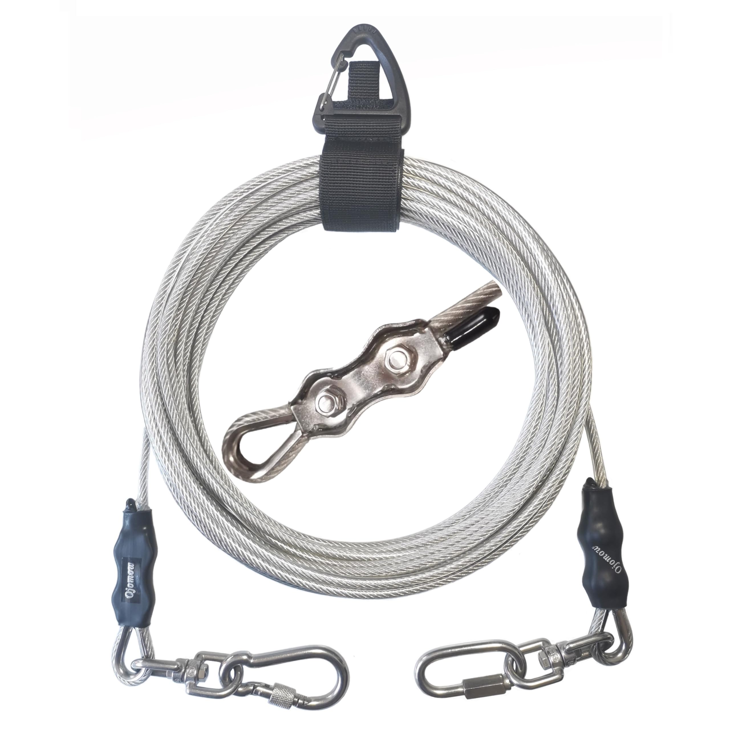 Ojomow cable atadura para perro, resistencia 2000 libras, ideal para patio.