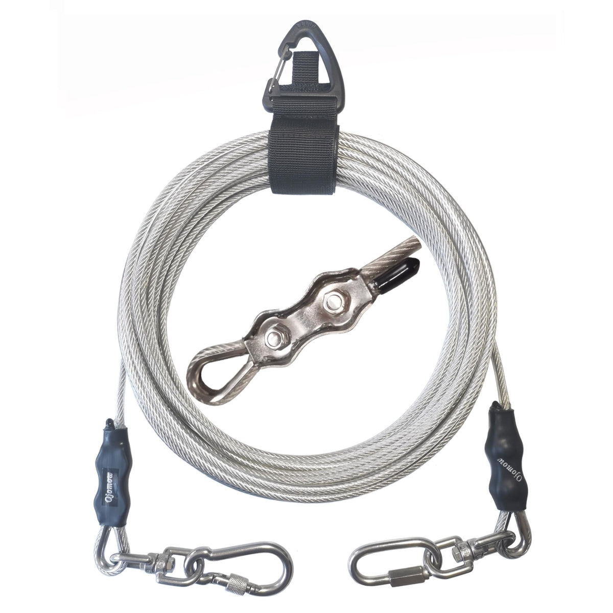 Ojomow cable atadura para perro, resistencia 2000 libras, ideal para patio.