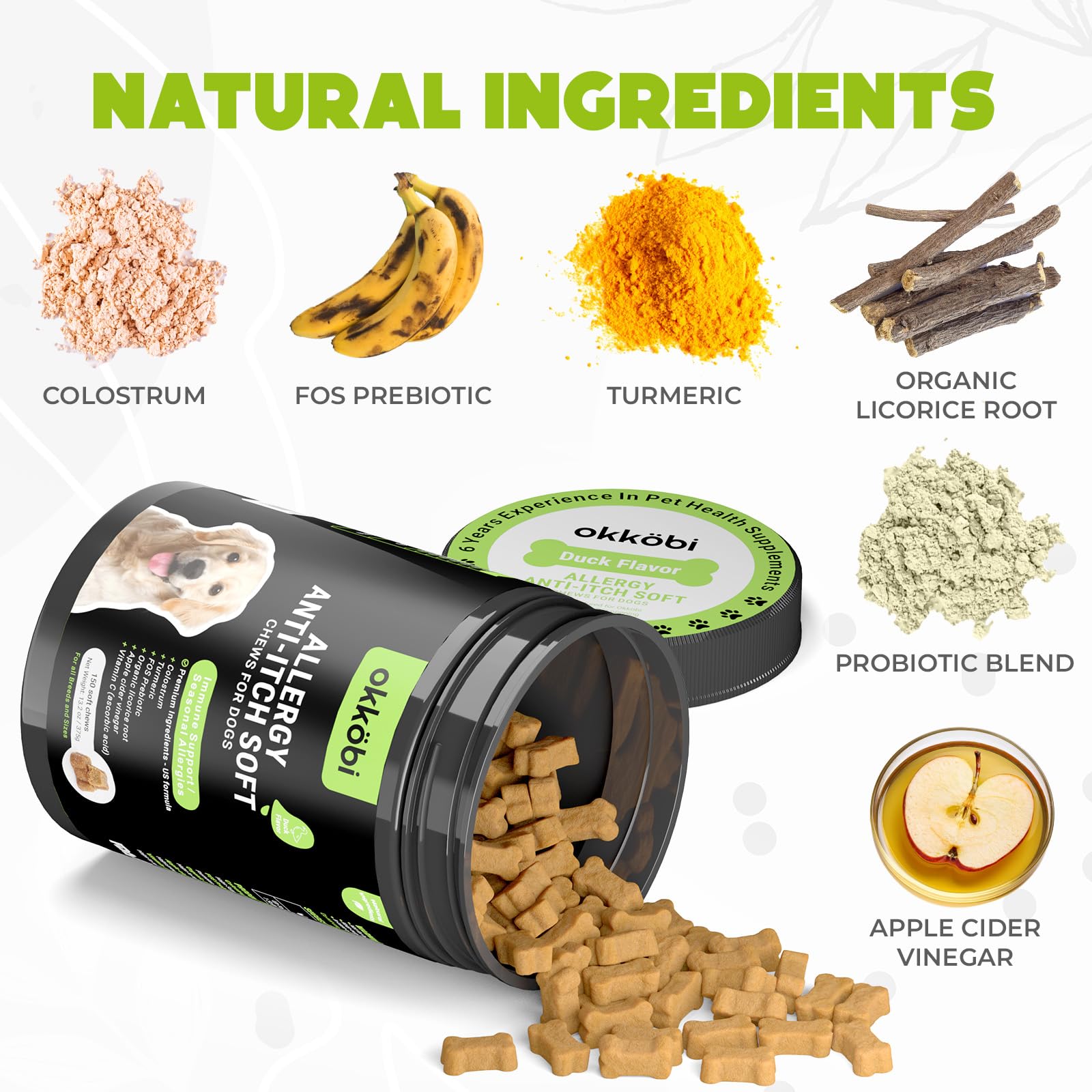 OKKÖBI con probióticos y prebióticos para salud intestinal.