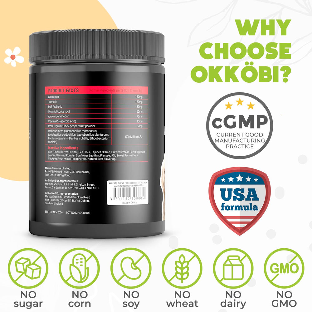 OKKÖBI Alergia para perros: sabor a pato aporta variedad y palatabilidad.