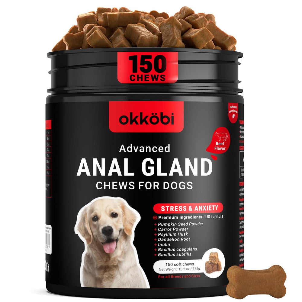 OKKÖBI bocaditos para glándulas anales en envase, posible alivio digestivo para perros