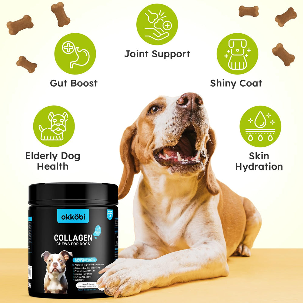 OKKÖBI Colágeno para perros textura suave, fácil de administrar.