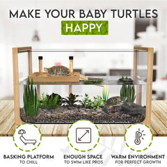 OKKÖBI tortuga-acuario-plataforma-reposo-al-sol: zona de descanso al sol para tortugas.