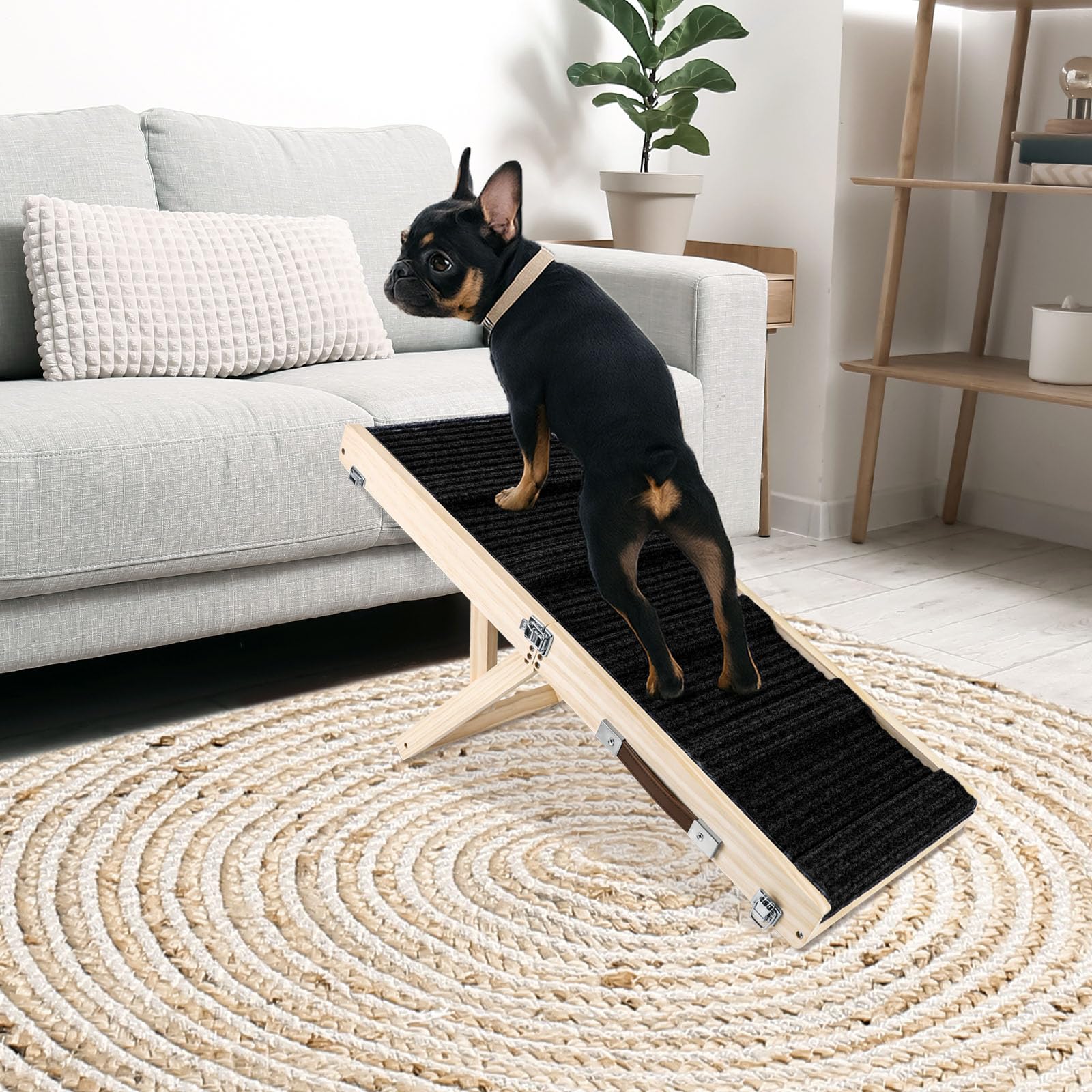 Okydoky rampa para perros pequeños ajustable facilita subir a la cama