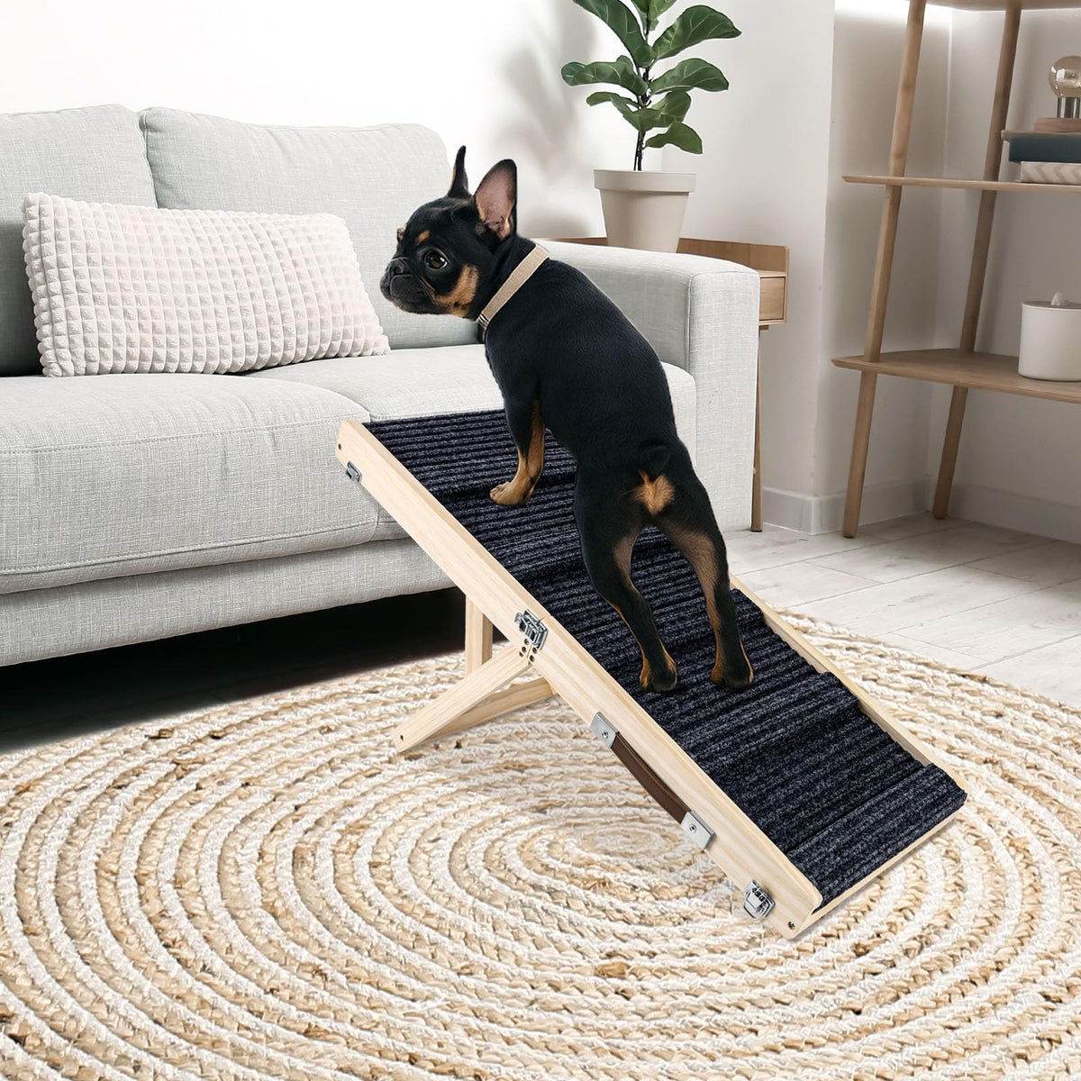 Okydoky rampa para perros pequeños, ajuste de 9 a 17.5 pulgadas, facilita subir a cama.