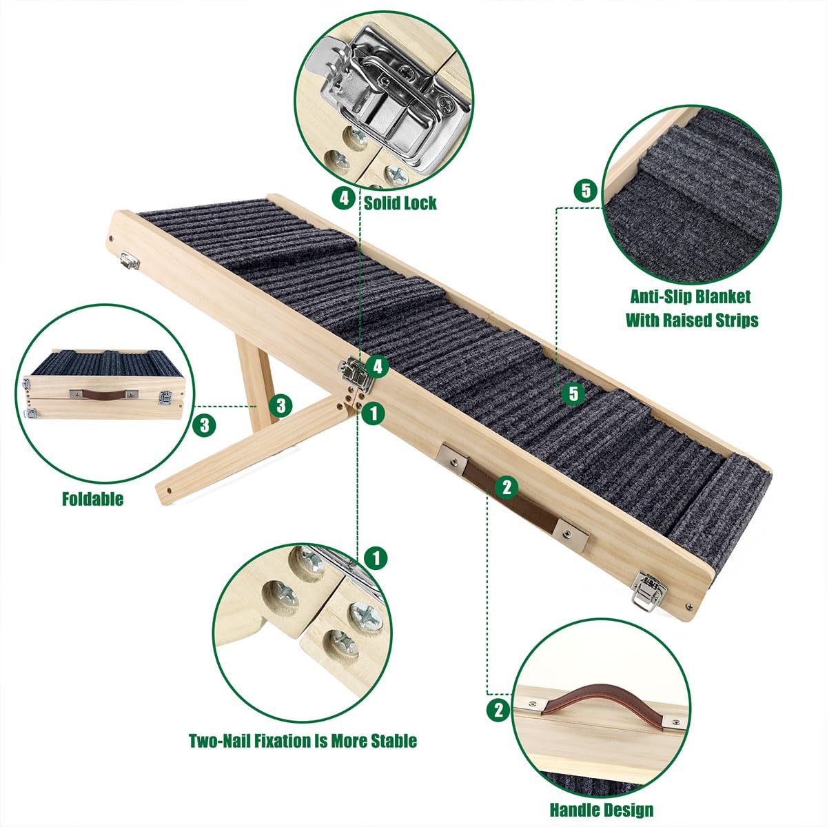 Rampa Okydoky de madera natural robusta para uso diario.