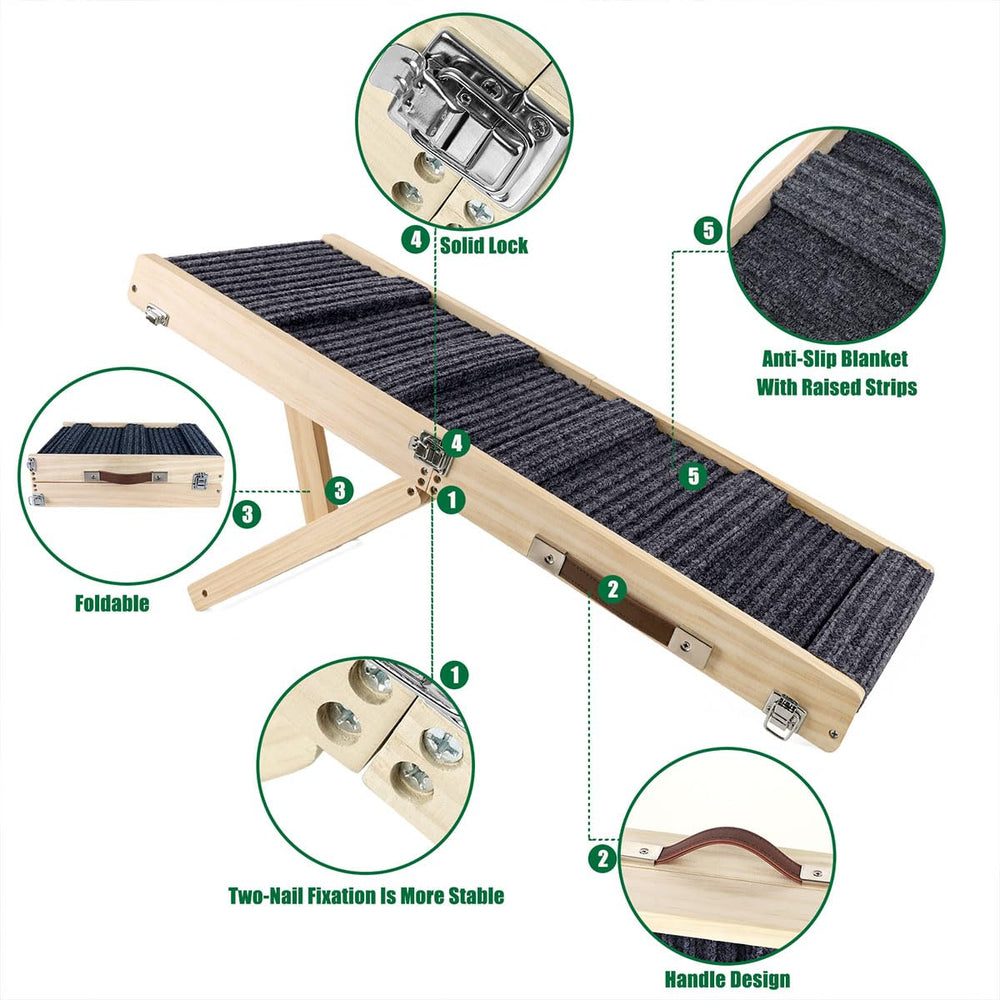 Rampa Okydoky de madera natural robusta para uso diario.