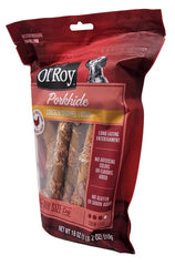 Ol' Roy tiras envueltas piel cerdo pollo, sin colorantes artificiales ni sabores añadidos.