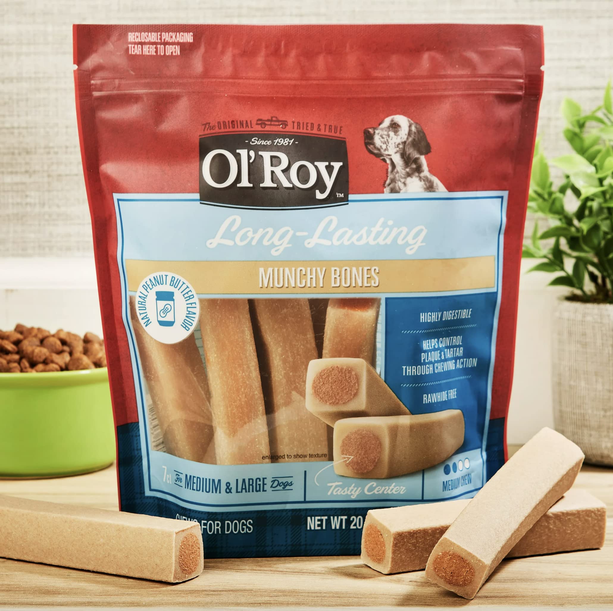 Hueso masticable para perros medianos y grandes