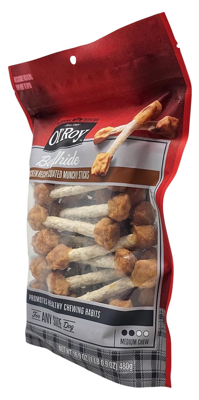 Ol' Roy palito masticable revestido de carne, ideal para masticación y juego
